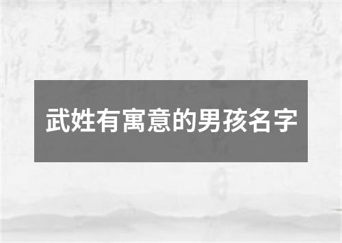 武姓有寓意的男孩名字