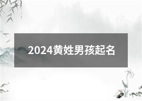 2024黄姓男孩起名