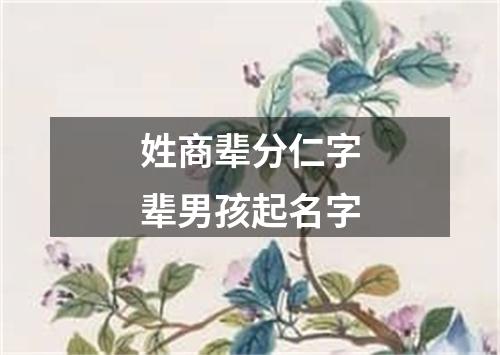 姓商辈分仁字辈男孩起名字