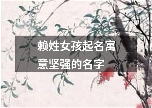 赖姓女孩起名寓意坚强的名字