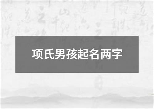 项氏男孩起名两字