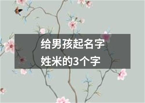 给男孩起名字姓米的3个字