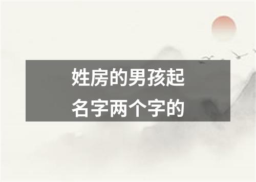 姓房的男孩起名字两个字的