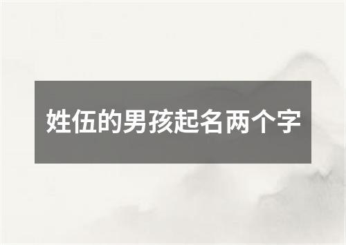 姓伍的男孩起名两个字