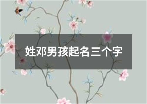 姓邓男孩起名三个字