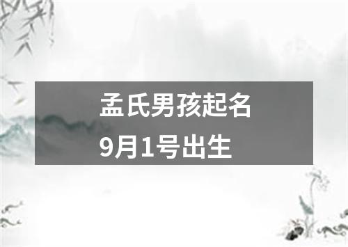 孟氏男孩起名9月1号出生