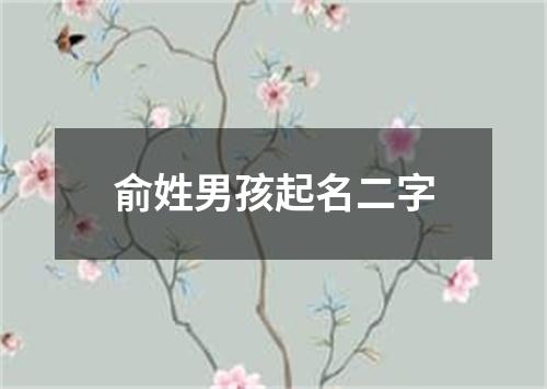 俞姓男孩起名二字