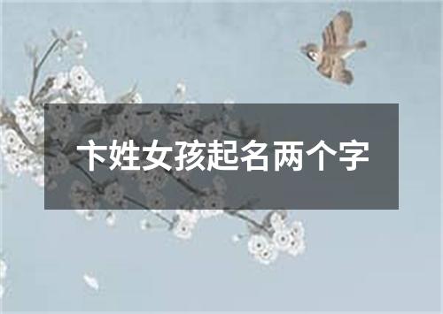 卞姓女孩起名两个字