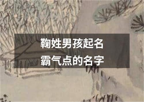 鞠姓男孩起名霸气点的名字