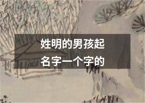 姓明的男孩起名字一个字的