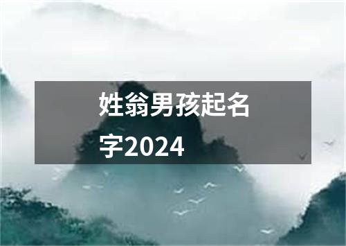 姓翁男孩起名字2024