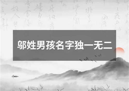 邬姓男孩名字独一无二