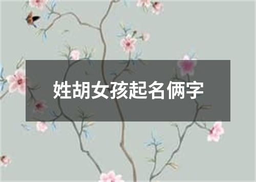 姓胡女孩起名俩字