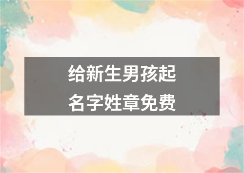 给新生男孩起名字姓章免费