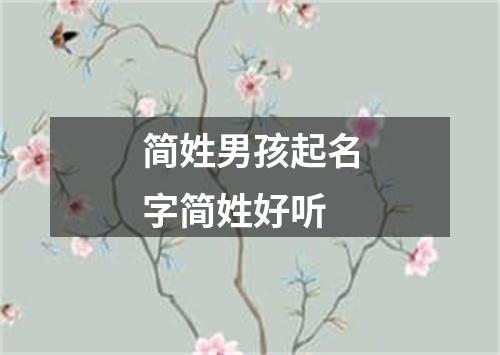 简姓男孩起名字简姓好听