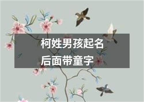 柯姓男孩起名后面带童字