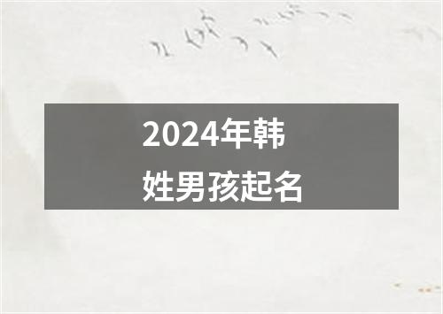 2024年韩姓男孩起名