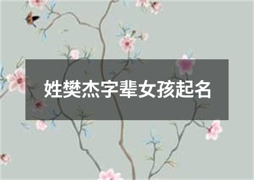 姓樊杰字辈女孩起名