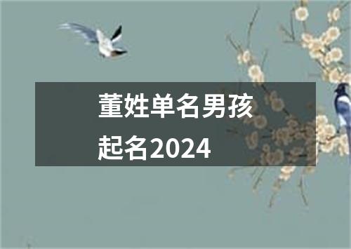 董姓单名男孩起名2024