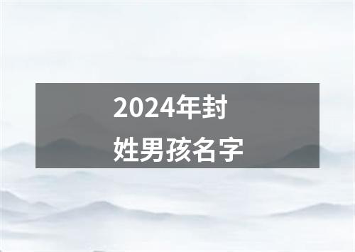 2024年封姓男孩名字