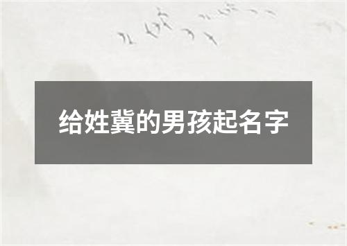 给姓冀的男孩起名字