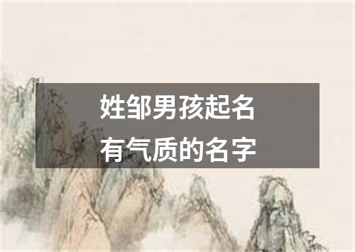 姓邹男孩起名有气质的名字