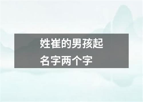 姓崔的男孩起名字两个字