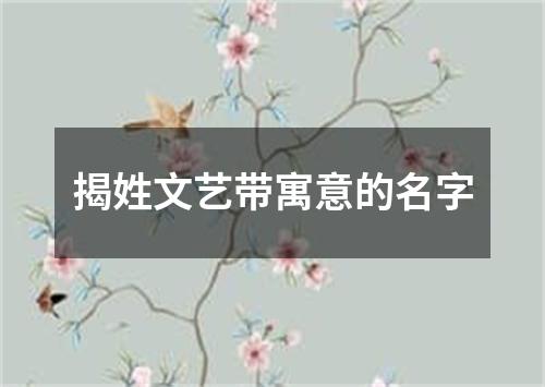 揭姓文艺带寓意的名字