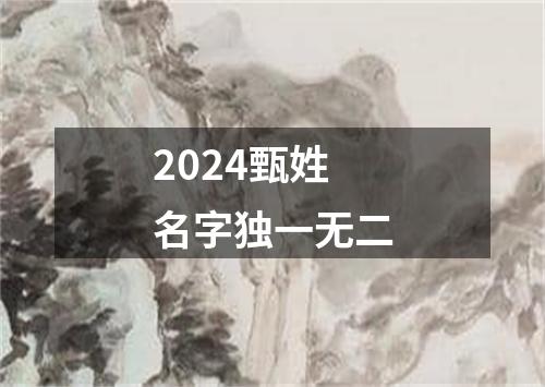 2024甄姓名字独一无二