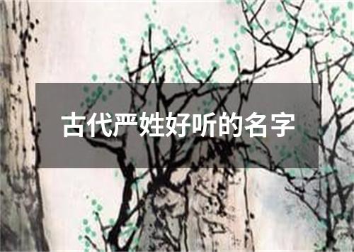 古代严姓好听的名字