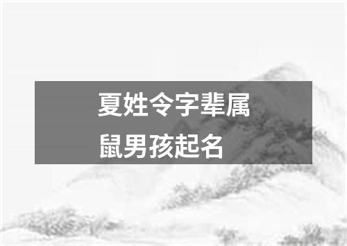 夏姓令字辈属鼠男孩起名