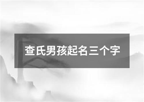 查氏男孩起名三个字