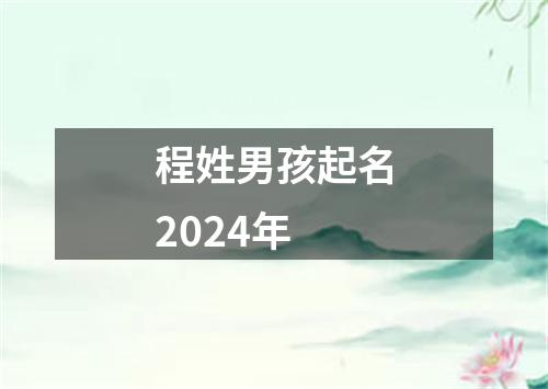 程姓男孩起名2024年