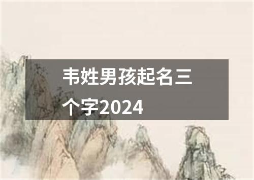 韦姓男孩起名三个字2024