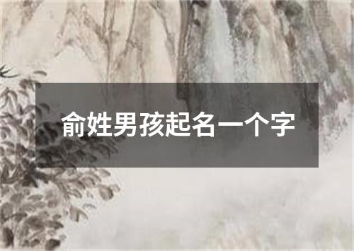 俞姓男孩起名一个字