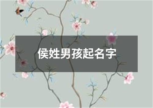 侯姓男孩起名字