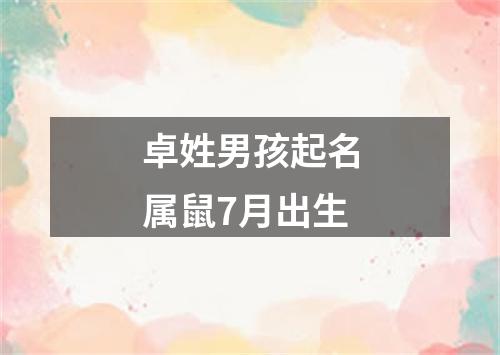 卓姓男孩起名属鼠7月出生