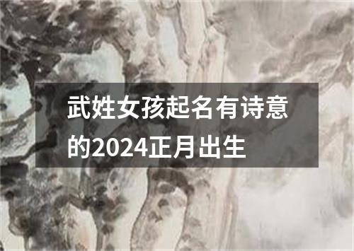 武姓女孩起名有诗意的2024正月出生