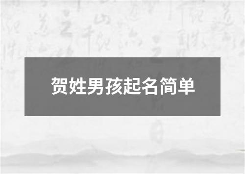 贺姓男孩起名简单