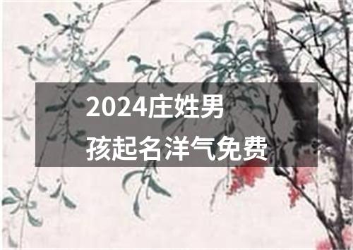 2024庄姓男孩起名洋气免费