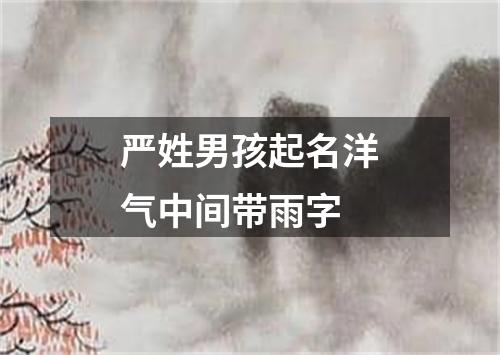 严姓男孩起名洋气中间带雨字