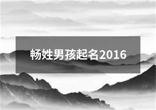 畅姓男孩起名2016