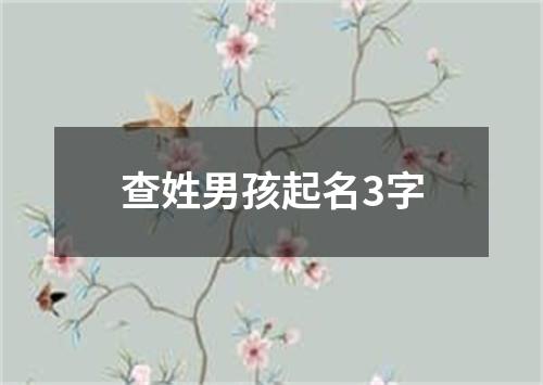 查姓男孩起名3字