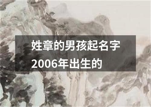 姓章的男孩起名字2006年出生的