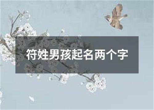 符姓男孩起名两个字