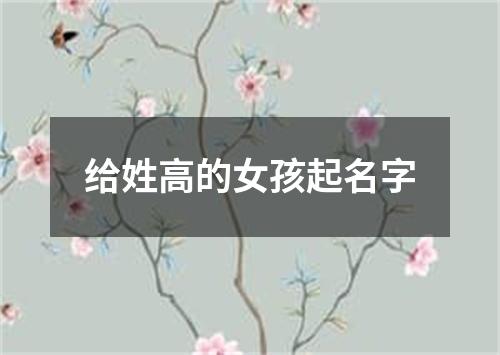 给姓高的女孩起名字