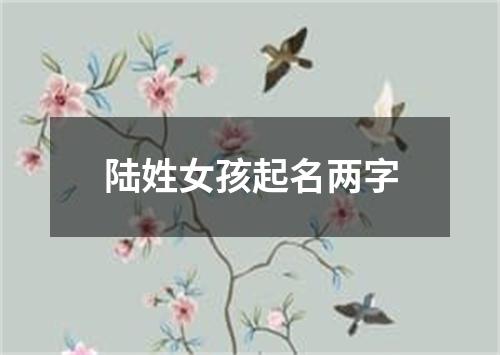 陆姓女孩起名两字