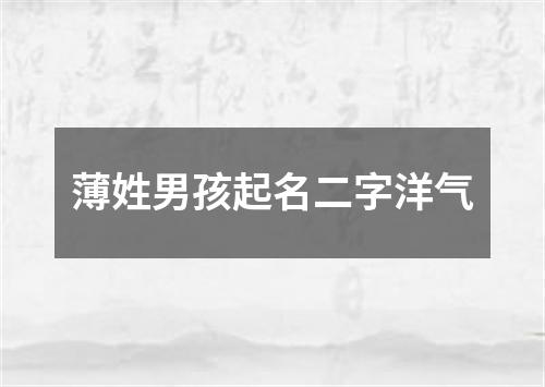 薄姓男孩起名二字洋气