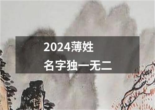 2024薄姓名字独一无二