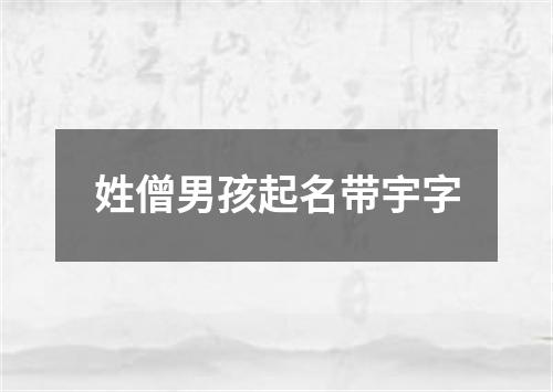 姓僧男孩起名带宇字